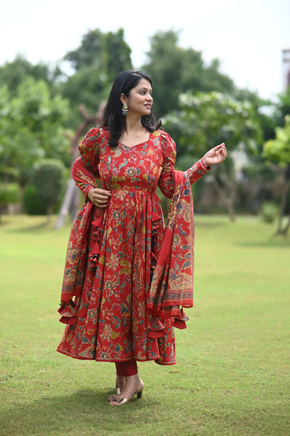 Festive Floral Anarkali Set for Women – Styled Look