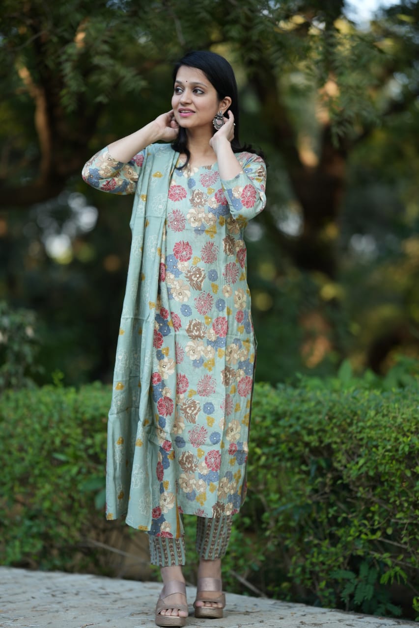 Three-Piece Muslin Suit for Festive Wear – Styled Look