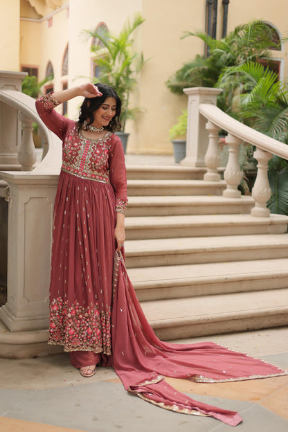 Premium designer sharara suit with faux georgette fabric, sequins embroidery, and dupatta, perfect for festive occasions.