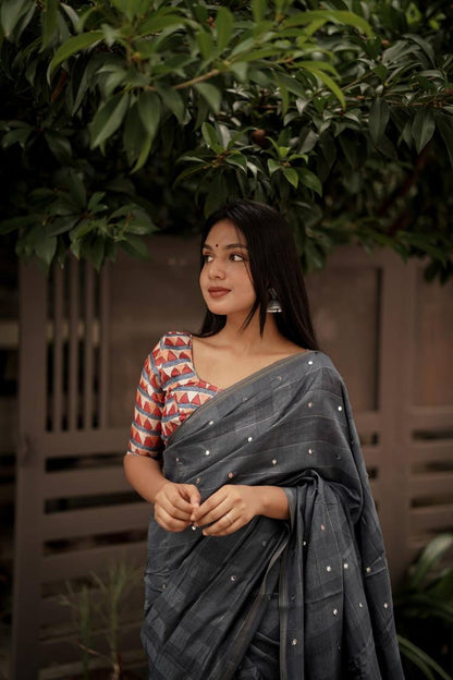 Soft Linen Saree for Festive Wear