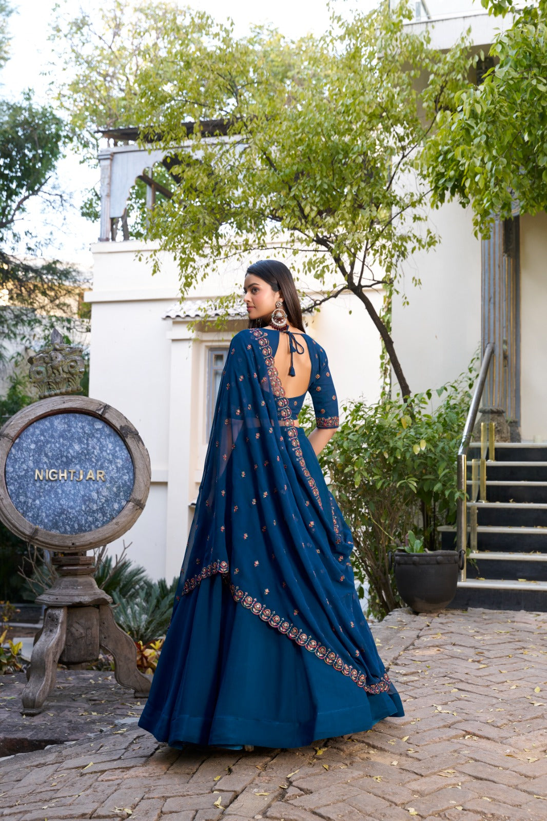 Georgette Embroidered Lehenga Set with Sequins & Thread Embroidery – 4.80m Flair