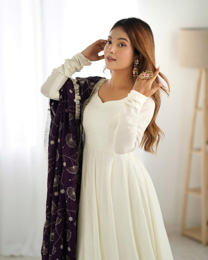 Anarkali with Kali Cut and Shawl Dupatta