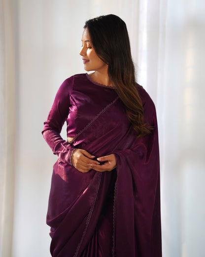 Premium Velvet Saree with Fancy Lace Border