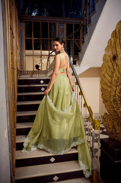Gold Crush Embroidered Lehenga for Weddings