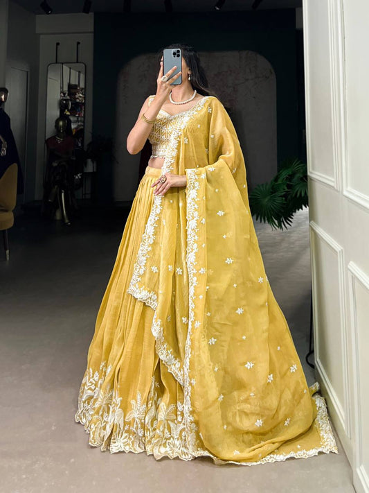 Golden Glow Gold Crush Lehenga – Wedding Collection