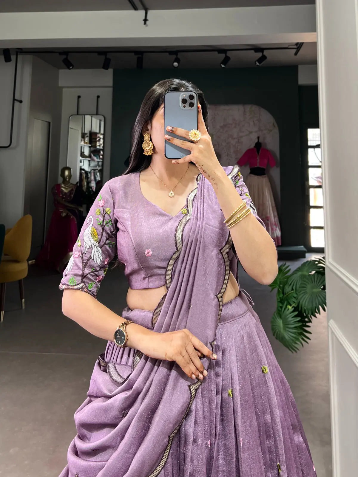 Lavender Love Bridesmaid Glow Lehenga Set – Sequins & Thread Embroidery Tijori Threads