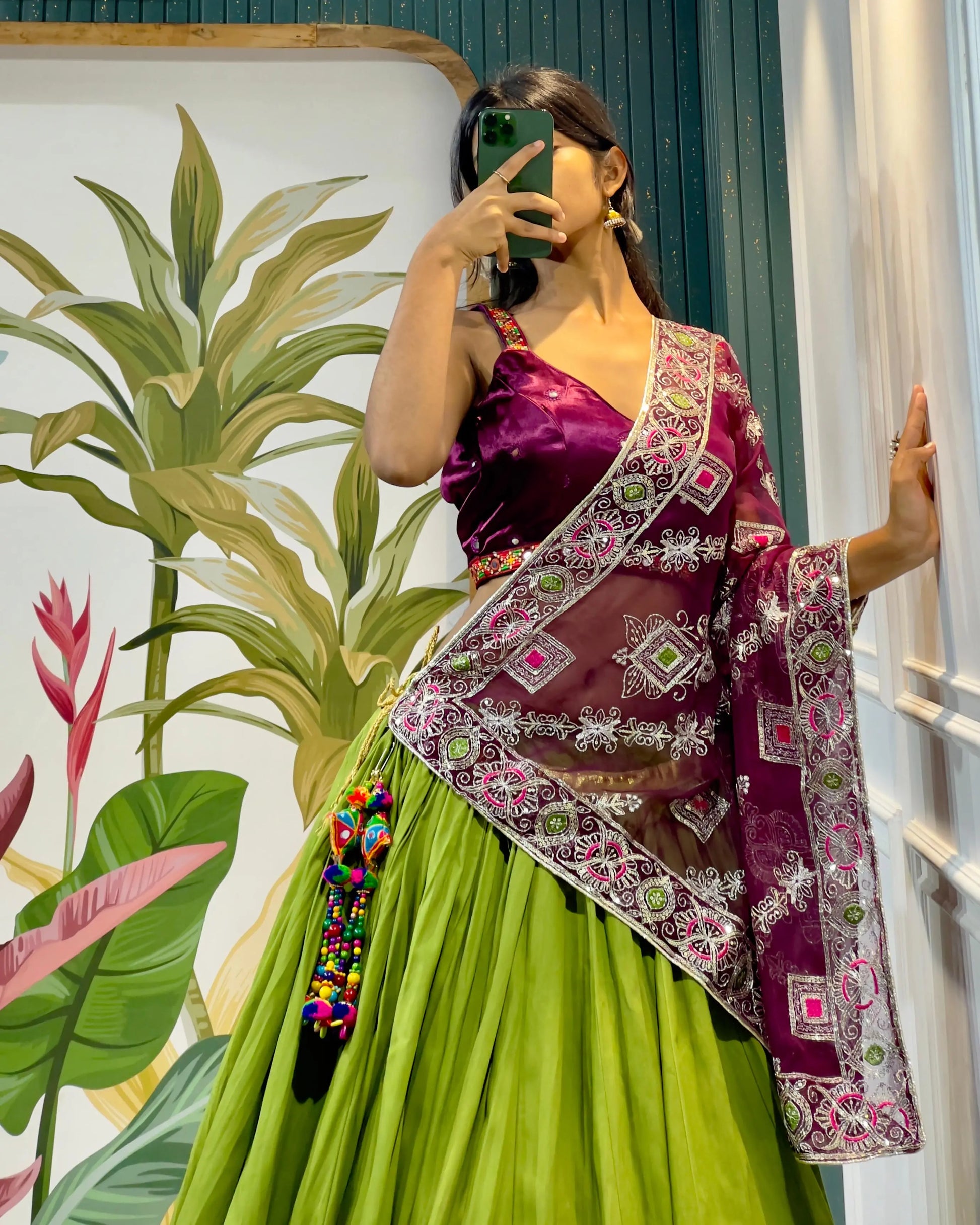 Vintage Cotton Chaniya Choli with Gotta Borders & Gaji Silk Blouse Tijori Threads