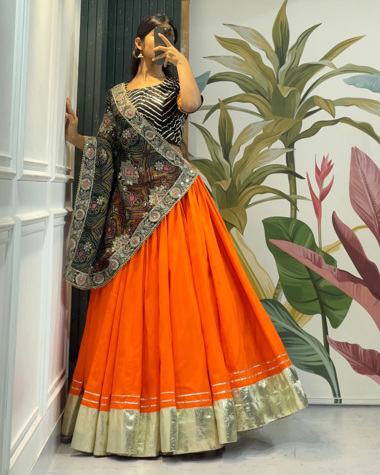 Vintage Gamthi Work Lehenga Choli – Pure Cotton with Heavy Gotta Borders Tijori Threads