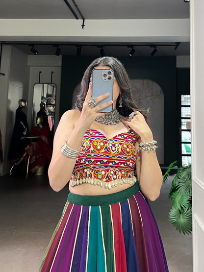 Multi-color Georgette Lehenga Choli with 8-meter flair