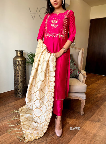 Mirror Foil and Zari Work Suit for Women