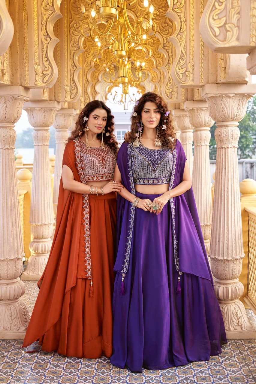 rangoli silk wedding lehenga choli