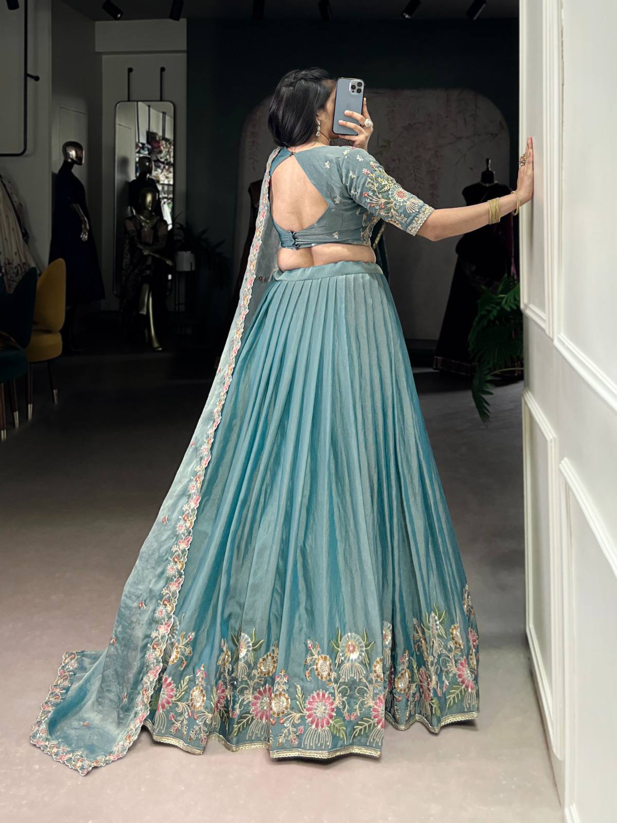 Pastel Floral Zari Lehenga Choli with Embroidered Dupatta – Wedding Wear 2025