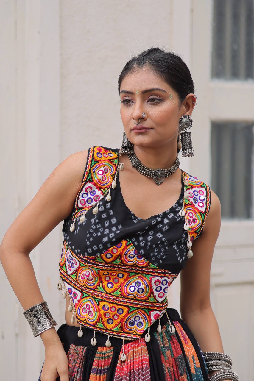 Navratri Lehenga Choli 2025 – Georgette Gamthi Embroidered Set