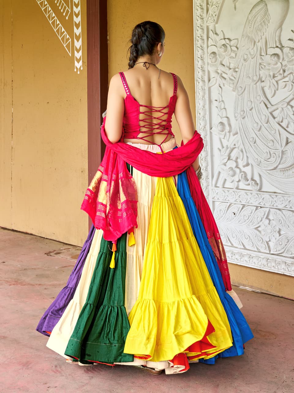 Traditional Cotton Lehenga with 25 Meter Flair for Garba Nights