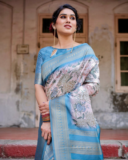 Pure Banarasi Silk Saree Weaved With Golden Zari Comes With Tassels - Almaari Fashion