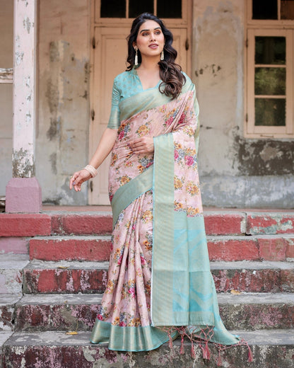 Pure Banarasi Silk Saree Weaved With Golden Zari Comes With Tassels - Almaari Fashion